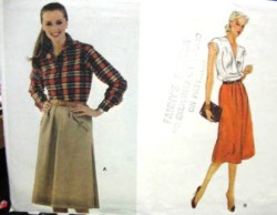 7658 VOGUE LONGER A-LINE PLEAT SKIRT 70S PATTERN 14